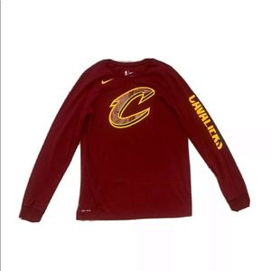 Mens Nike Dri Fit Mens Cleveland Cavaliers Long Sleeve T Shirt - Maroon - Large
